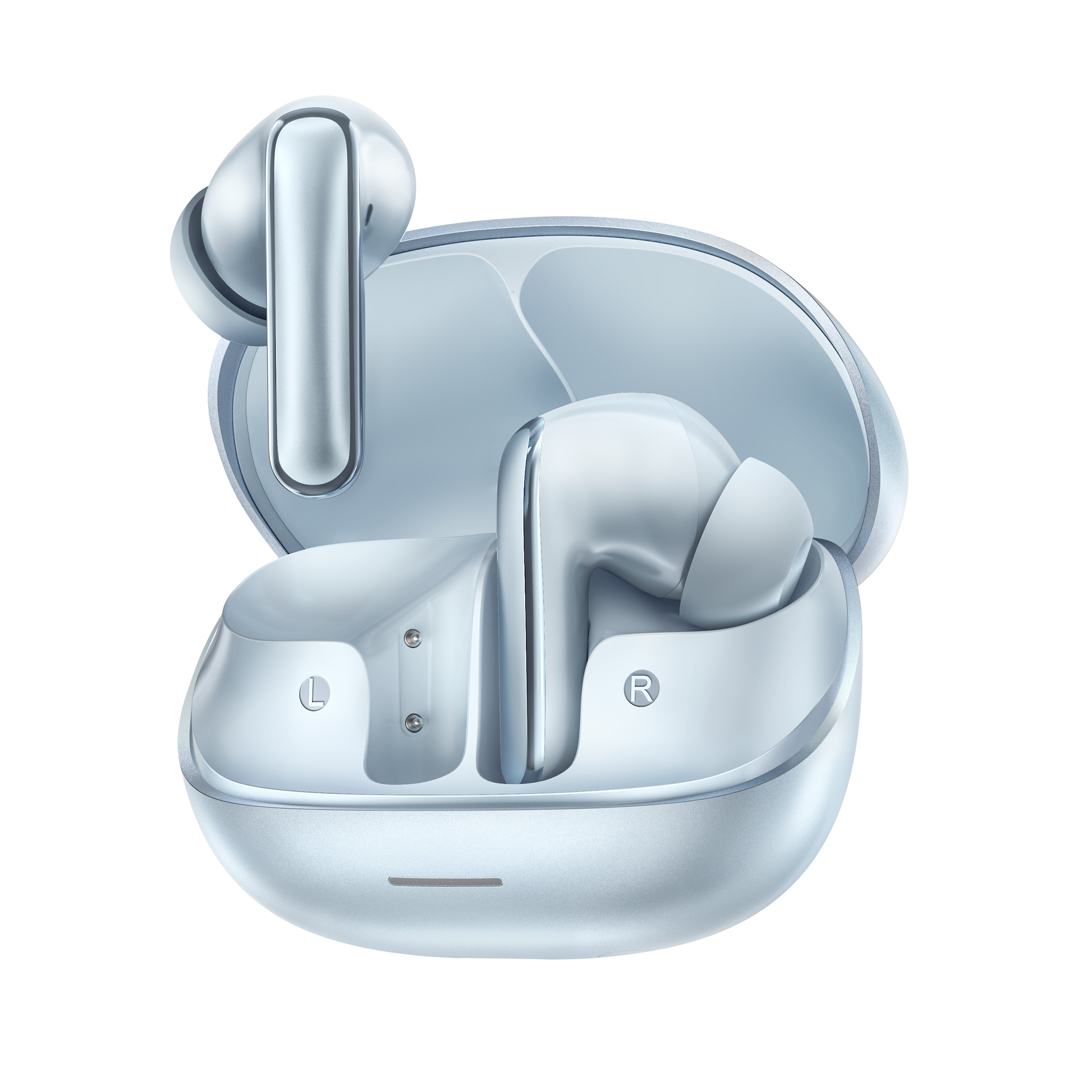 MeloBuds N65 – elegante kabellose Ohrhörer in Silber mit Ladecase.