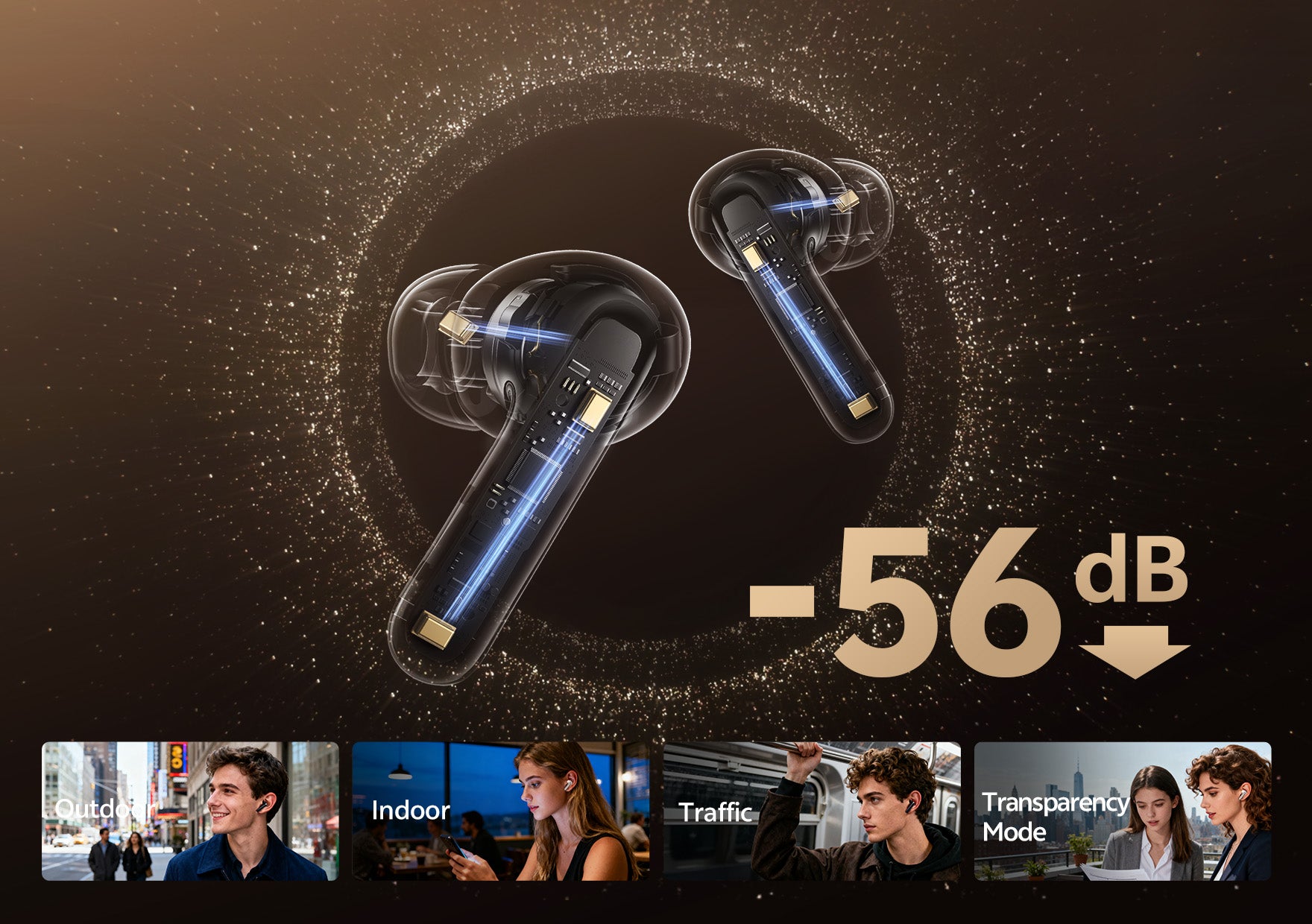 Black Friday Kopfhörer mit -56 dB Geräuschunterdrückung.