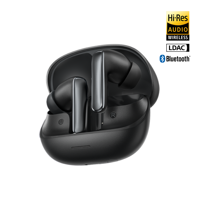 MeloBuds N65: Schwarz, Hi-Res Audio, LDAC, Bluetooth Earbuds im Ladecase.