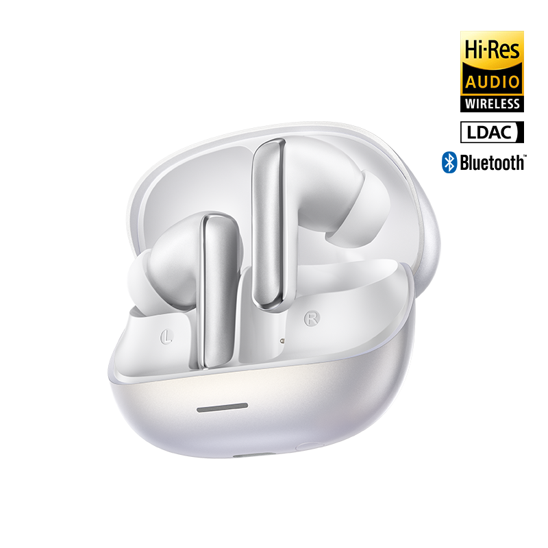 MeloBuds N65 – weiße Hi-Res Wireless-Kopfhörer mit LDAC & Bluetooth.
