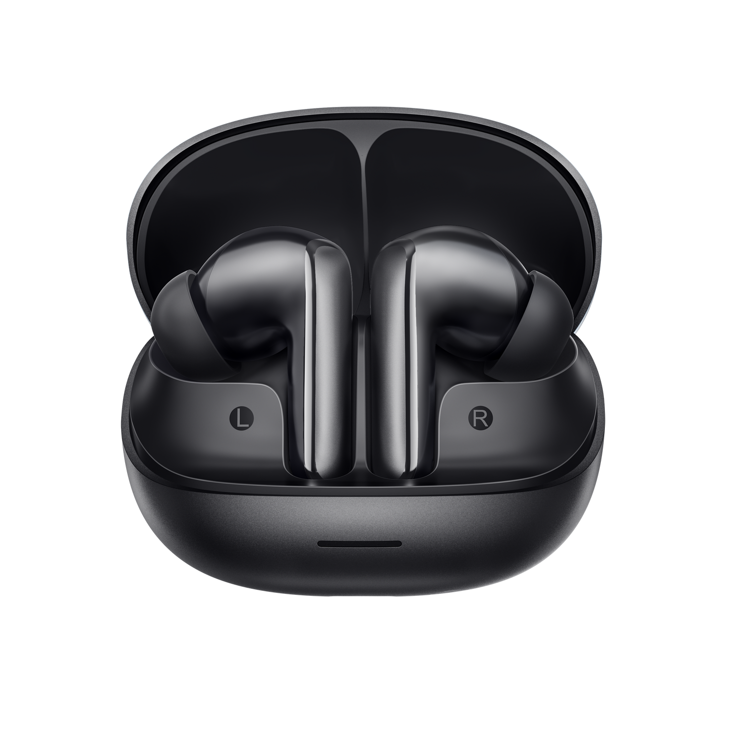 MeloBuds N65 – schwarze True-Wireless-Ohrhörer im Ladecase.