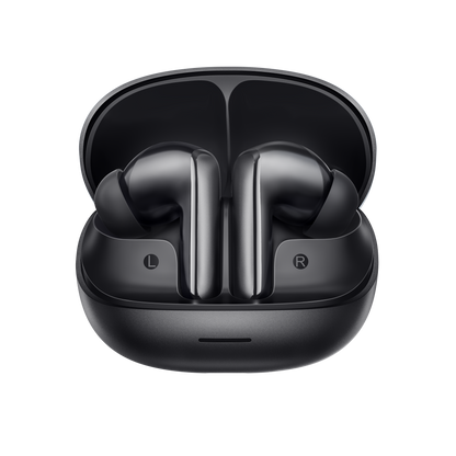 MeloBuds N65 – schwarze True-Wireless-Ohrhörer im Ladecase.