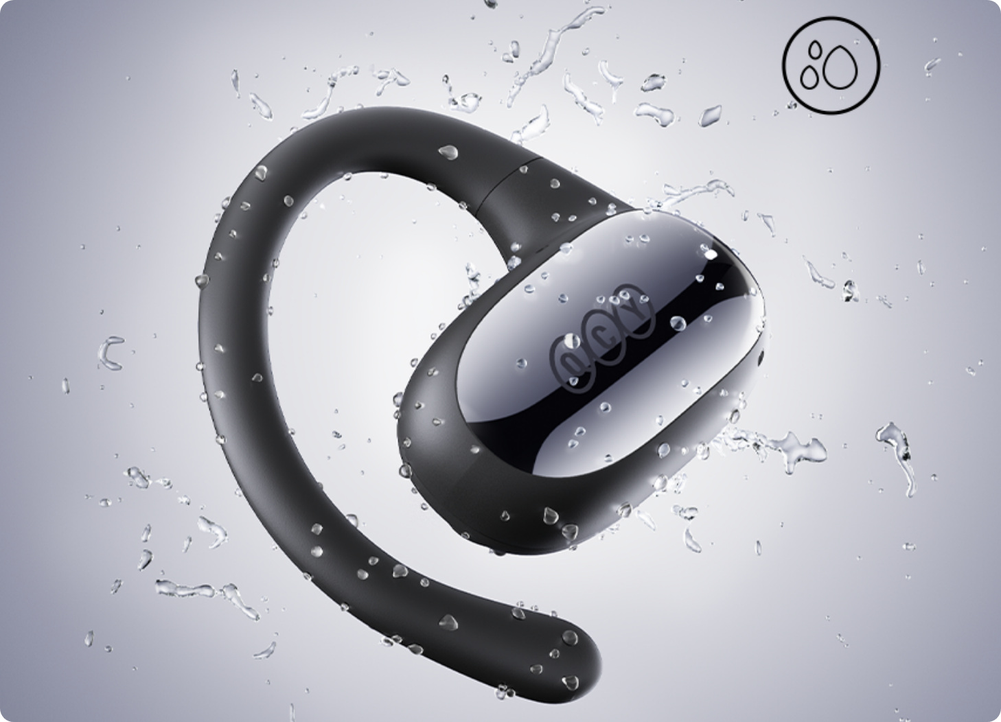 Schweißfeste Bluetooth-Kopfhörer mit wasserdichtem Design.