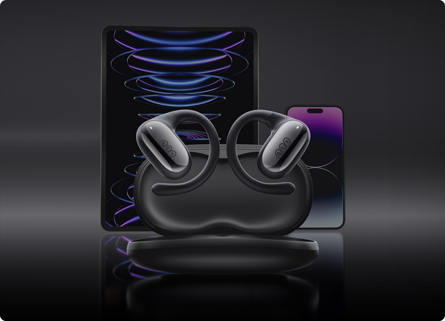 QCY T13 Sport-In-Ear-Kopfhörer mit Ohrbügel, kabellos, IPX5 wasserdicht, für iPhone & Android.