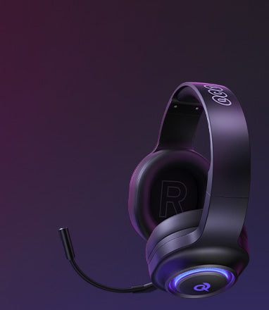 Schwarzes Gaming-Headset mit Mikrofon und RGB-Beleuchtung