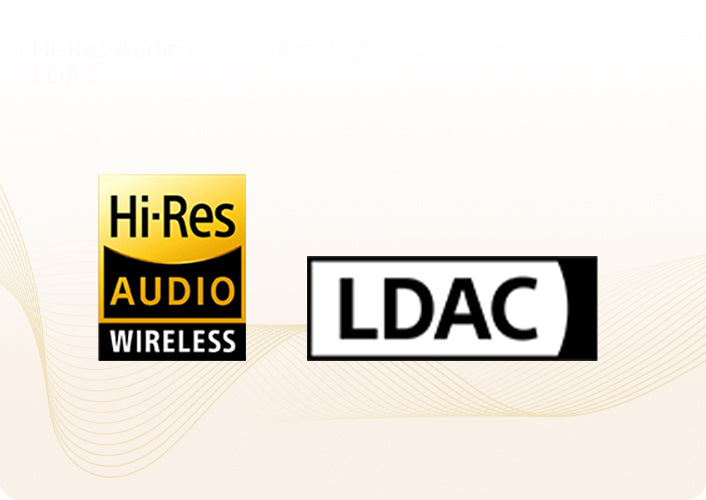 LDAC Hi-Res Audio Wireless Logo für kabellose Audiogeräte.