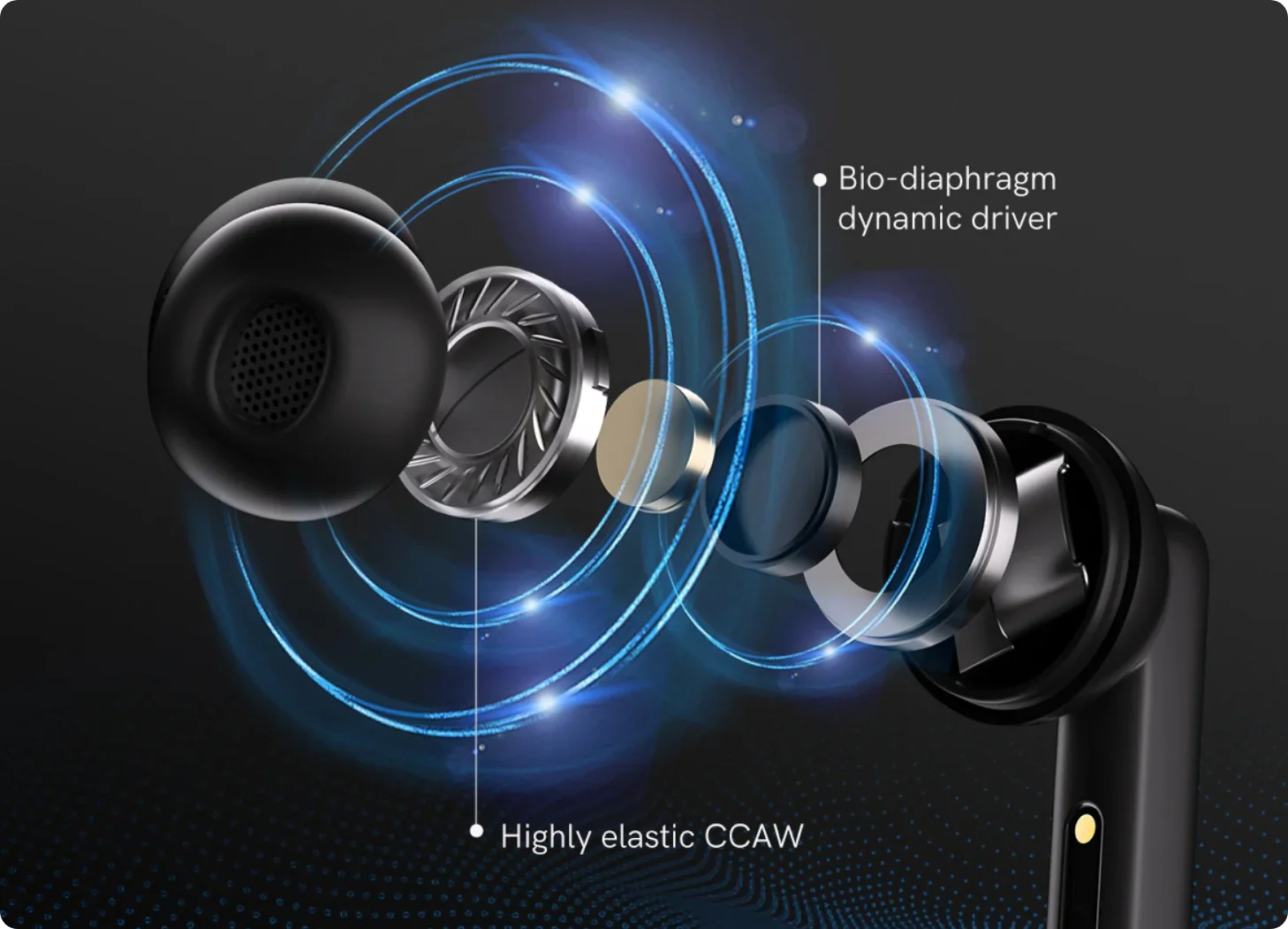 In-Ear-Kopfhörer mit bio-diaphragmischen Dynamiktreibern und hochelastischem CCAW für kristallklaren Sound.