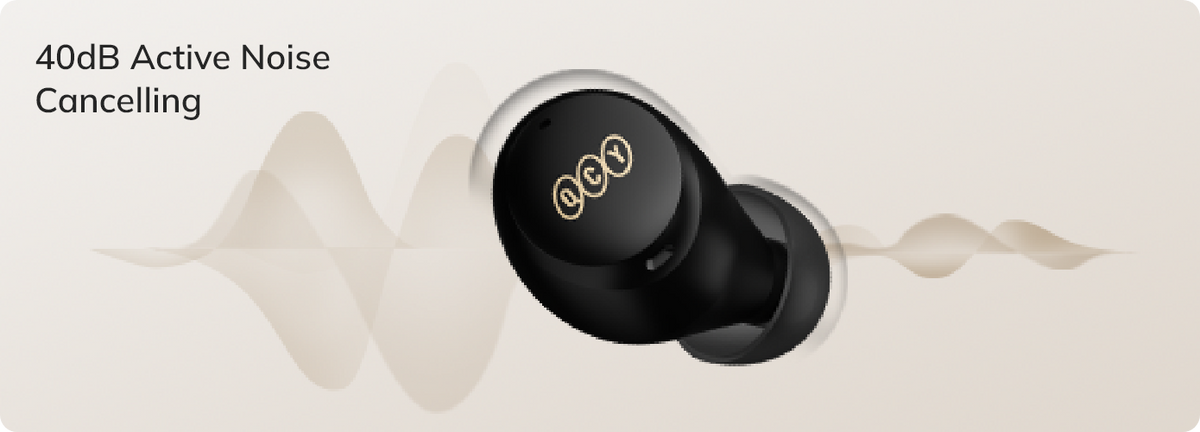 QCY Ohrhörer mit 40dB aktive Geräuschunterdrückung