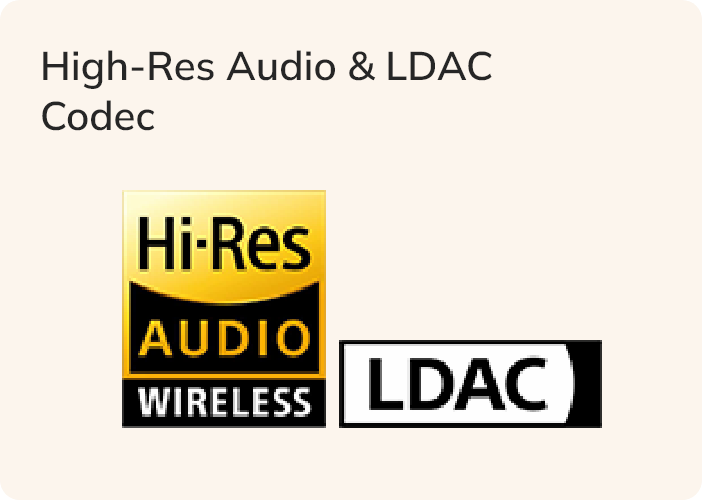 High-Res Audio & LDAC Codec – Logo für kabellose HiFi-Wiedergabe
