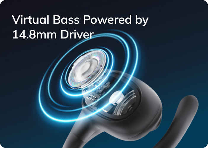 Ohrhörer mit virtuellem Bass und 14,8-mm-Treiber.