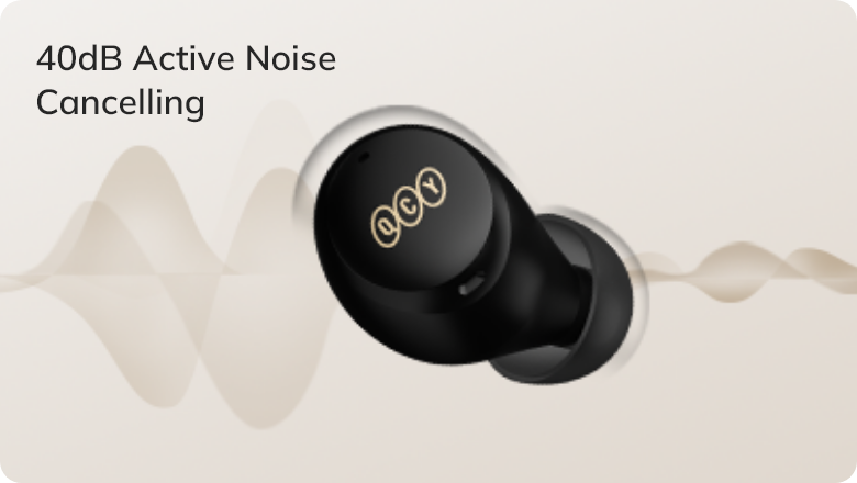 QCY Kopfhörer mit 40dB aktiver Geräuschunterdrückung