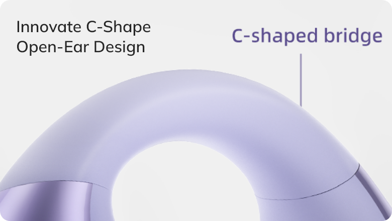 C-förmiger Steg des Open-Ear-Designs für innovativen Komfort.