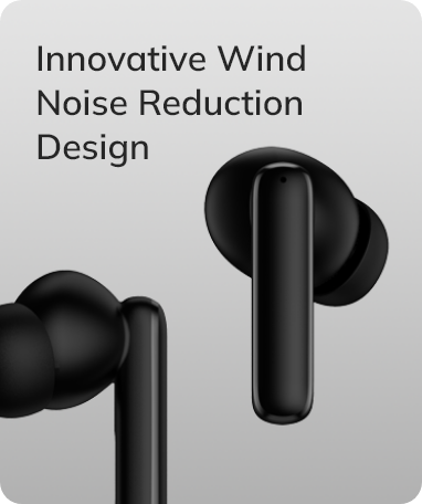 Innovatives Windgeräusch-Reduktionsdesign für kabellose Kopfhörer.