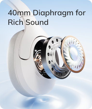 40mm Diaphragm Kopfhörer für satten Klang.
