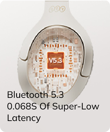 Kopfhörer mit Bluetooth 5.3 und super geringer Latenz von nur 0,068 Sekunden.