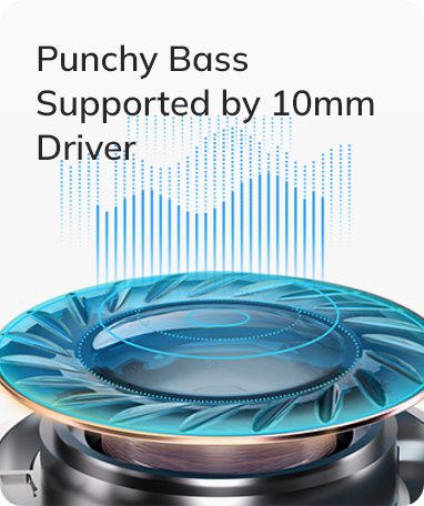 Kopfhörer mit 10mm-Treiber für punchy Bass.