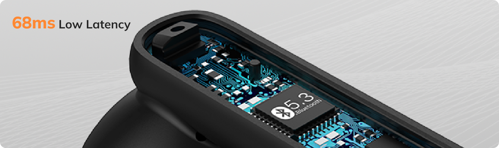 Innere Schaltung eines Gaming-Maus mit 68ms niedriger Latenz und Bluetooth 5.3 Chip.