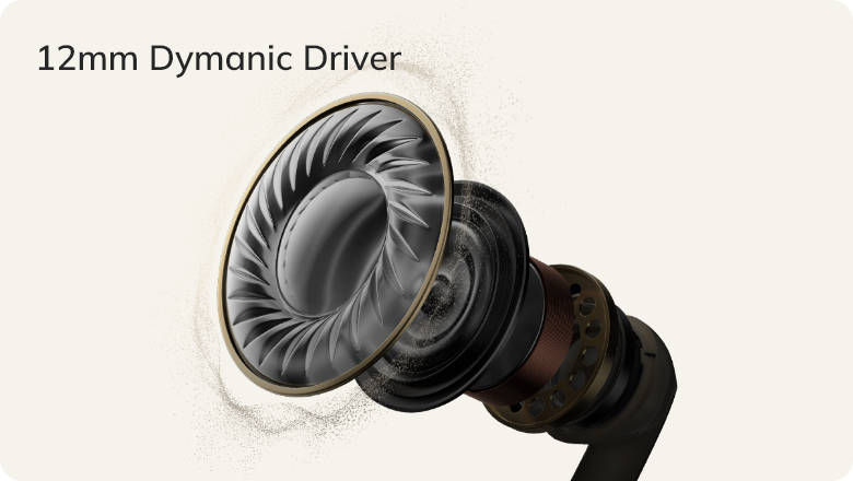 12mm dynamischer Treiber für hochwertige Audio-Wiedergabe in Kopfhörern.