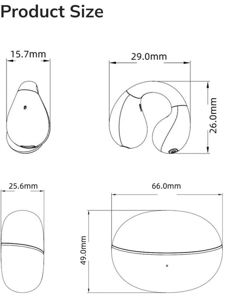 Produktmaße: 66x49mm, 29x26mm, 15.7x25.6mm – technische Zeichnung