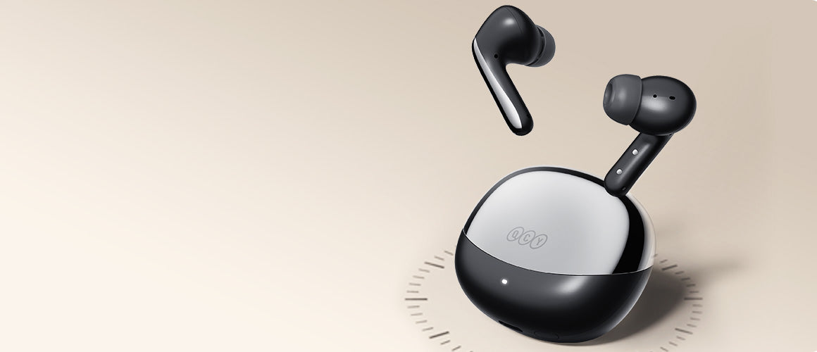 QCY True Wireless Kopfhörer mit Ladecase, schwarz