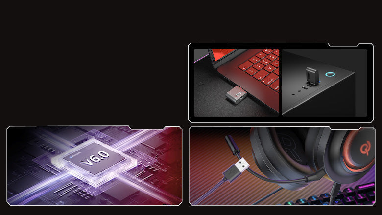 Gaming-Laptop mit roter Tastatur, V6.0-Chip und USB-C-Kopfhörer
