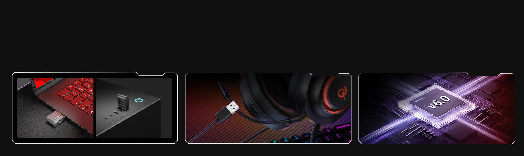RGB Gaming-Headset mit Bluetooth 6.0, USB-C-Anschluss und LED-Lichteffekten für PCs und Konsolen