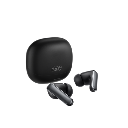 MeloBuds N65 – schwarze True-Wireless-Ohrhörer mit Ladeetui.