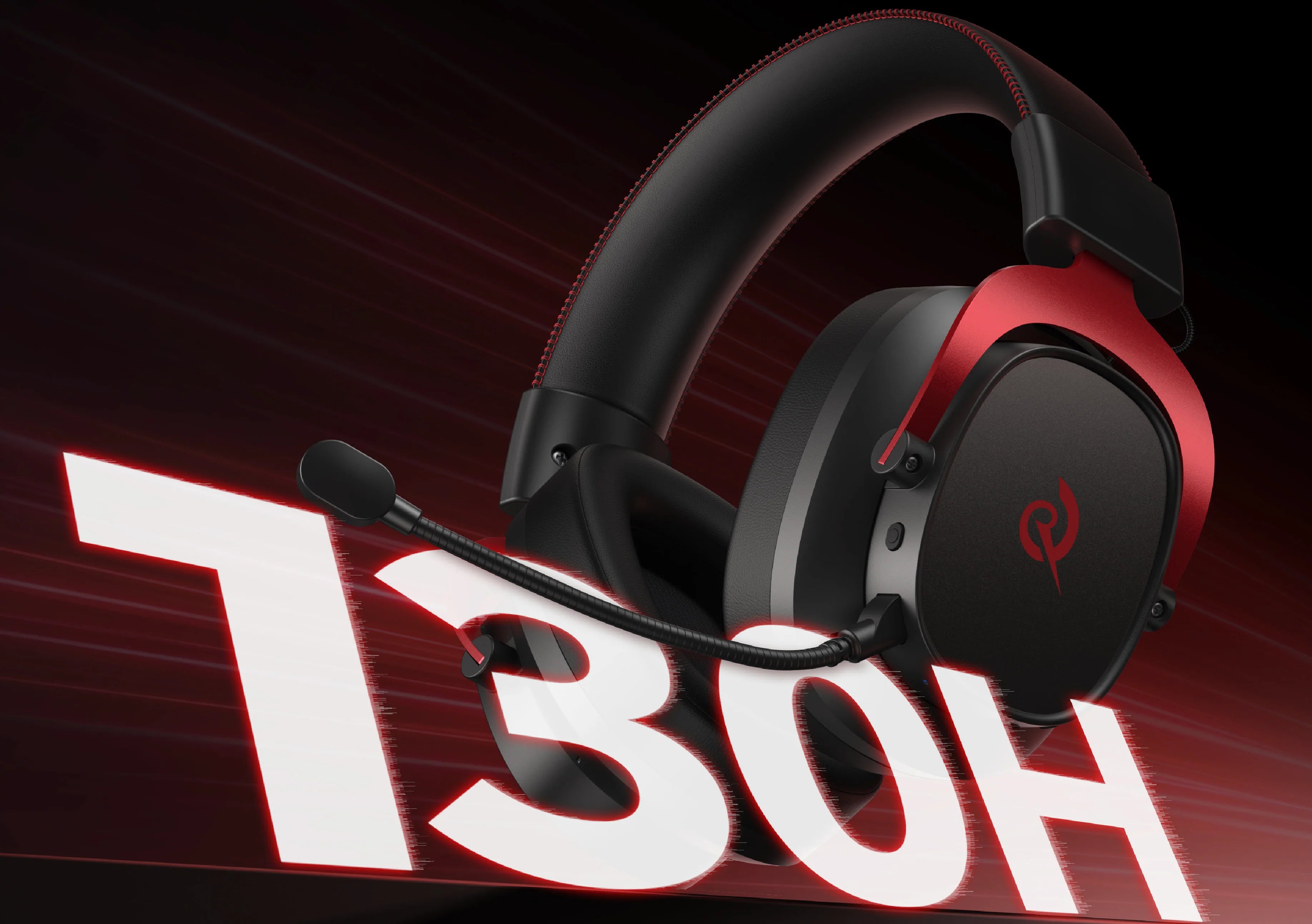 Redragon T30H Gaming-Headset mit Mikrofon, schwarz-rotes Design für PC und Konsolen.