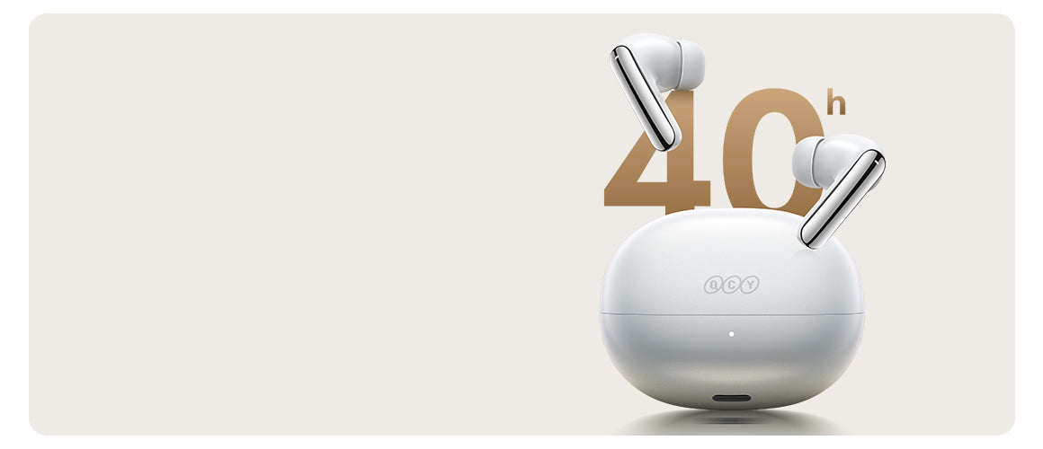 QCY T13 Bluetooth-Kopfhörer mit 40h Akkulaufzeit, weiß