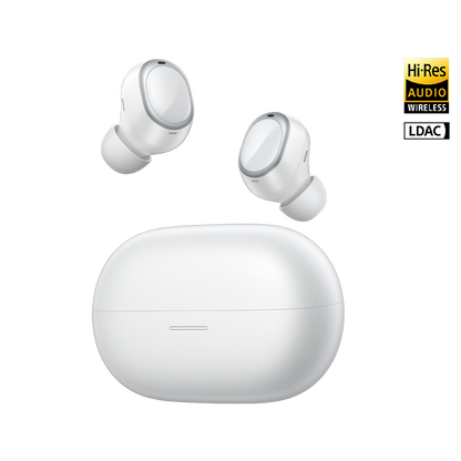 QCY MeloBuds A30 True Wireless Kopfhörer mit Hi-Res Audio und LDAC Technologie, weiß, im Ladeetui